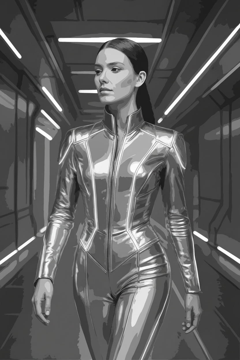 Posterized Pop Art engraving using 1–2 grey shades max. High contrast, no gradients.